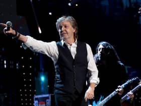 Sir Paul McCartney performs at the Annual Rock 'n' Roll Hall of Fame Induction Ceremony in Cleveland, Ohio last year. Next stop: Glastonbury just days after his 80th birthday (Picture: Dimitrios Kambouris/Getty Images for The Rock and Roll Hall of Fame)