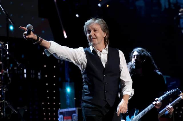 Sir Paul McCartney performs at the Annual Rock 'n' Roll Hall of Fame Induction Ceremony in Cleveland, Ohio last year. Next stop: Glastonbury just days after his 80th birthday (Picture: Dimitrios Kambouris/Getty Images for The Rock and Roll Hall of Fame)