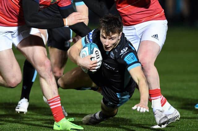 Glasgow's Jamie Dobie during the United Rugby Championship match between Glasgow Warriors and Munster at Scotstoun. (Photo by Ross MacDonald / SNS Group)