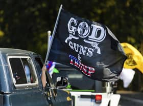 Trump supporters hold a rally in Oregon City to mark Labor Day, a holiday that celebrates workers, not unions (Picture: Michael Arellano/AP)