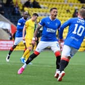 Rangers captain James Tavernier celebrates his 19th goal of the season after opening the scoring in his team's 3-0 win at Livingston.  (Photo by Rob Casey / SNS Group)