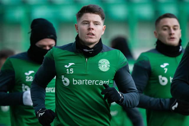 Kevin Nisbet may have played his last game for Hibs as the club weigh up an improved transfer offer from Millwall. (Photo by Ross Parker / SNS Group)