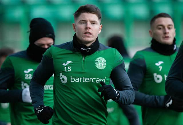 Kevin Nisbet may have played his last game for Hibs as the club weigh up an improved transfer offer from Millwall. (Photo by Ross Parker / SNS Group)