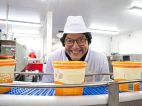 The BBC’s Inside the Factory programme was presented by Gregg Wallace. Picture: BBC/Voltage TV