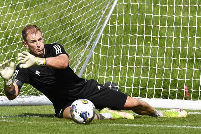 Celtic goalkeeper Joe Hart during a training session at Lennoxtown on Thursday. (Photo by Rob Casey / SNS Group)