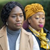 Sisters of Sheku Bayoh, Kadi Johnson (left) and Kosna Bayoh (right) outside Capital House in Edinburgh, ahead of the Sheku Bayoh inquiry. Picture: Jane Barlow/PA Wire