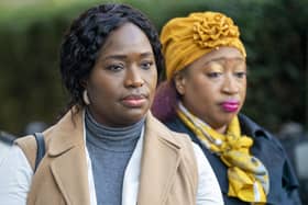 Sisters of Sheku Bayoh, Kadi Johnson (left) and Kosna Bayoh (right) outside Capital House in Edinburgh, ahead of the Sheku Bayoh inquiry. Picture: Jane Barlow/PA Wire