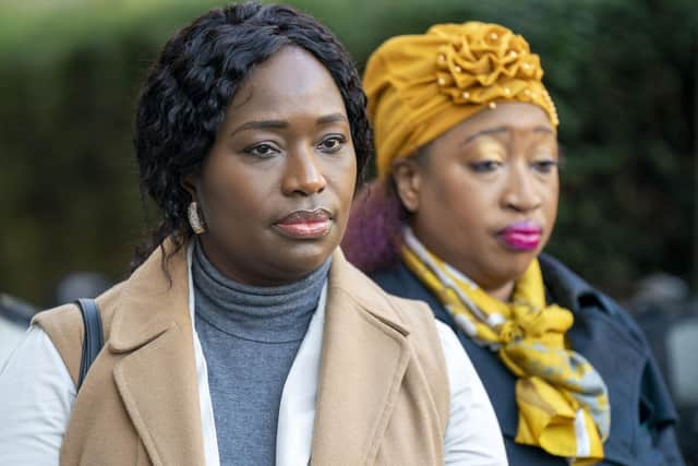 Sisters of Sheku Bayoh, Kadi Johnson (left) and Kosna Bayoh (right) outside Capital House in Edinburgh, ahead of the Sheku Bayoh inquiry. Picture: Jane Barlow/PA Wire