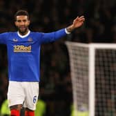 Rangers' Connor Goldson looks frustrated during a Premier Sports Cup semi-final match between Rangers and Hibernian at Hampden. (Photo by Craig Williamson / SNS Group)