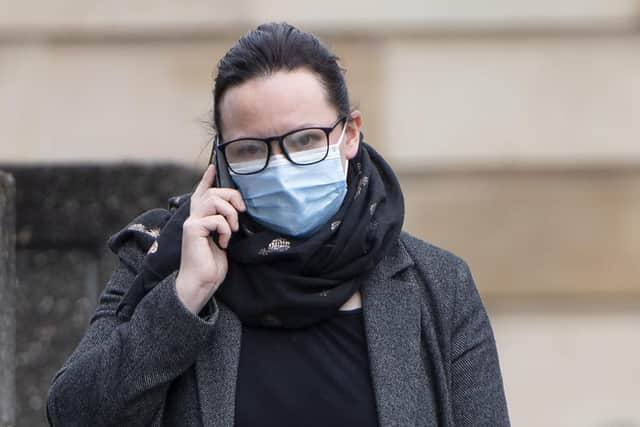 Former SNP MP Natalie McGarry arriving at Glasgow Sheriff Court for sentencing after she embezzled almost £25,000 from two pro-independence groups. Picture: Lesley Martin/PA Wire