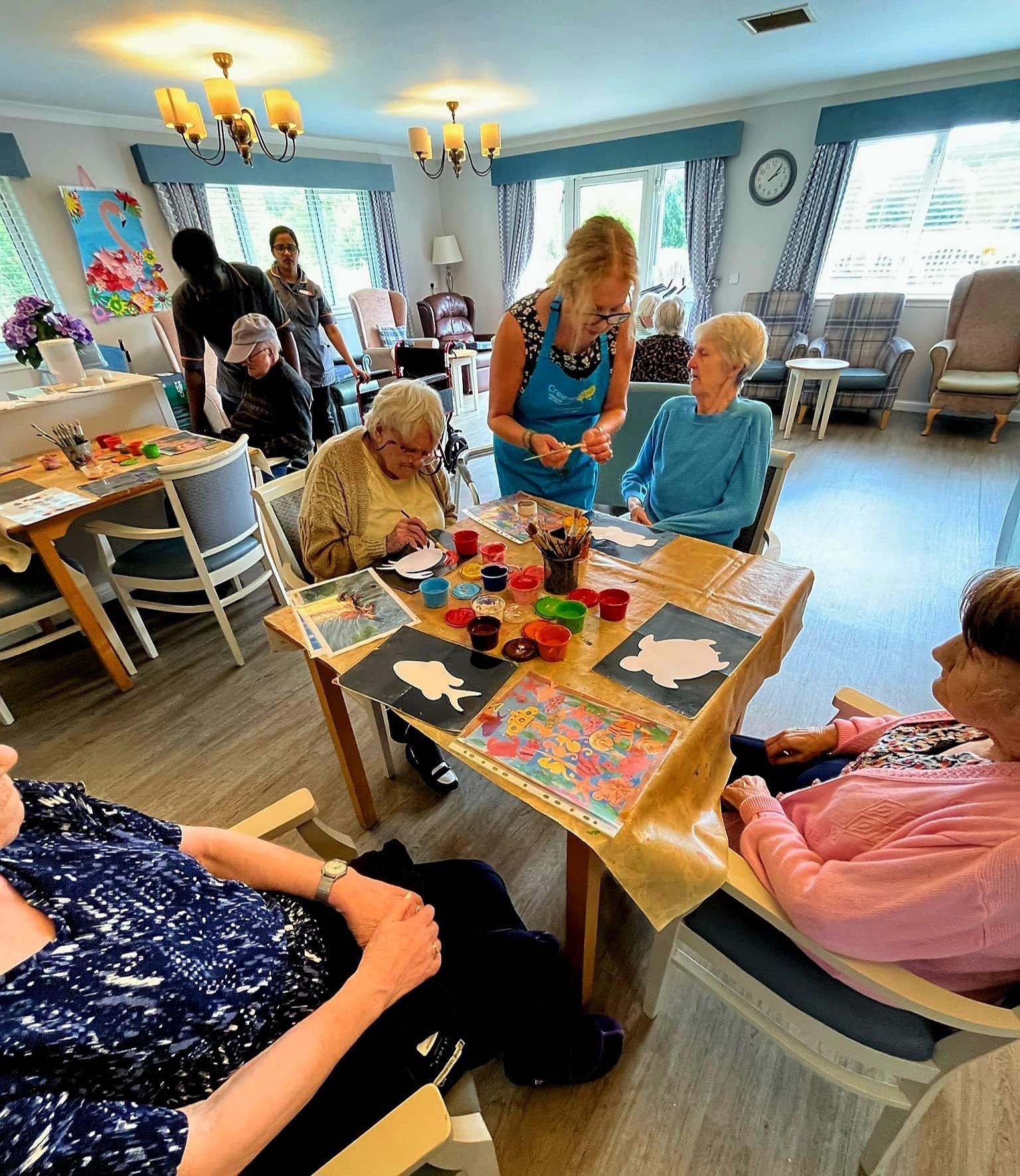 Residents at HC-One Scotland’s Redmill Care Home taking part in Creative Mojo Workshop