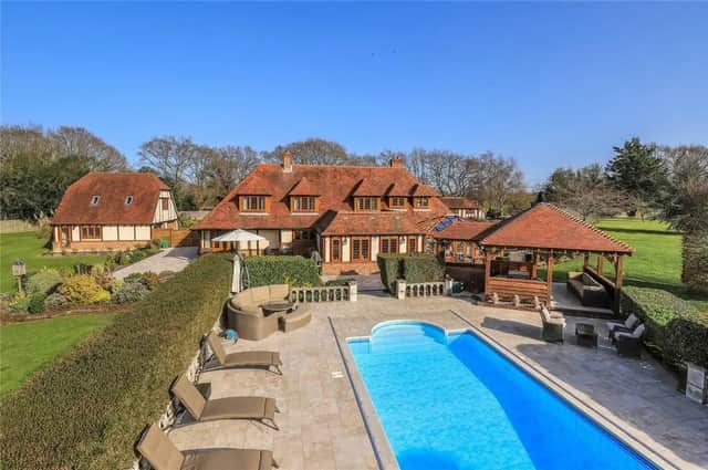 This five bed home in Hook Park Road, Warsash is on the market for £2.85m. It is listed on Zoopla by Charters