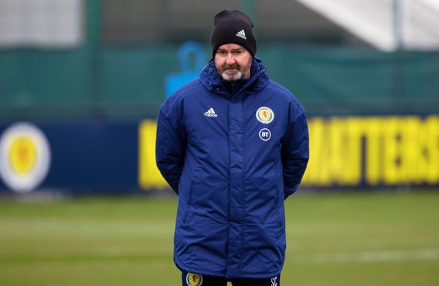 EDINBURGH, SCOTLAND - MARCH 22: Scotland head coach Steve Clarke during a Scotland training session at Oriam, on March 22, 2021, in Edinburgh, Scotland. (Photo by Craig Williamson / SNS Group)

**Please note that these images are FREE for FIRST USE.**