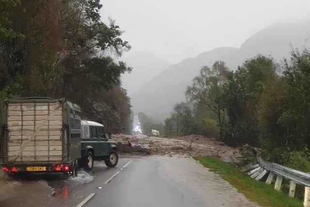 A landslip on the A83. Picture: Stuart Black/Facebook