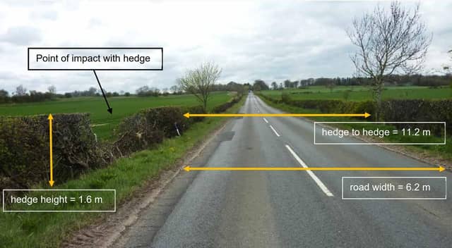 The A6105 where the crash happened. Picture: AAIB