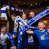 Some of the team behind Oh When The Saints, from left to right: Tom McGovern (Tommy), Beverley Mayer (Supporter Liaison Officer for St Johnstone FC and community cast member), Greer Montgomery (Wendy), Ian Flaherty (Head of Operations for St Johnstone FC), Colin McCredie (Bobby) PIC: Chris Logan