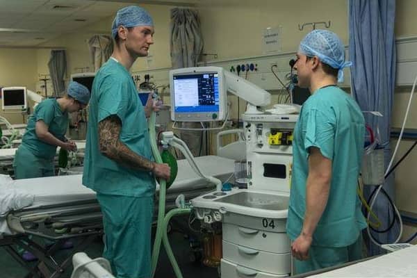 A first look inside the Royal Infirmary of Edinburgh hospital as they prepare for patients with the Covid-19 Coronavirus.
The new recovery room for Coronavirus patients. 
L-R Thomas Young and Steven Elder