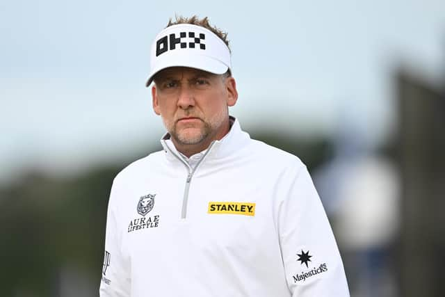 Ian Poulter tees off during Day One of The 150th Open Championship at The Old Course, St Andrews.  (Photo by Ross Parker / SNS Group)