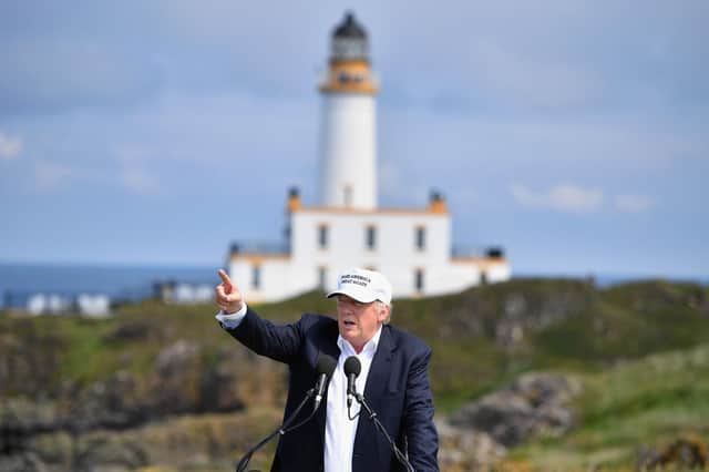 Donald Trump at his Turnberry resort, which he acquired in 2014 in a £35m cash deal. Picture: Jeff J Mitchell/Getty