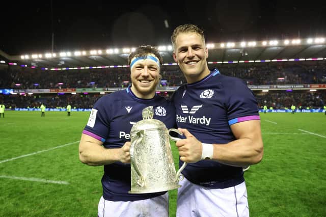 Hamish Watson and Duhan van der Merwe have been passed fit to play in the Calcutta Cup match at Twickenham.  (Photo by Craig Williamson / SNS Group)