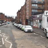 A lorry parked across a pavement in Crow Road in the Partick area of Glasgow in March (Picture: The Scotsman)