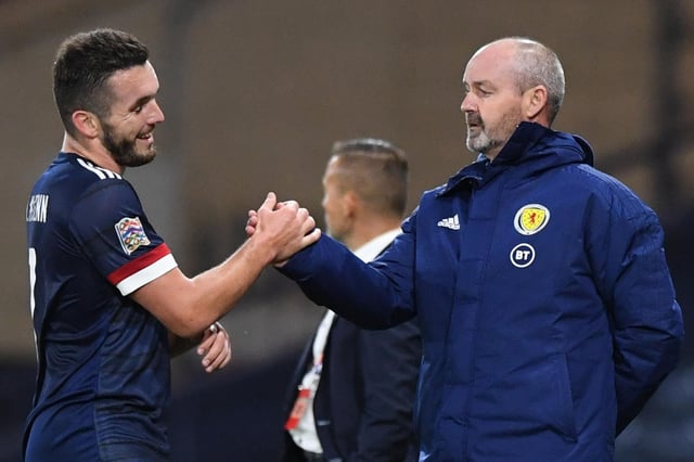 John McGinn was Scotland hero last time at the National Stadium, scoring an overhead kick against Austria. (Photo by ANDY BUCHANAN/AFP via Getty Images)