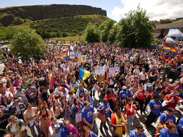 Participants taking part in the Pride Edinburgh 2022
