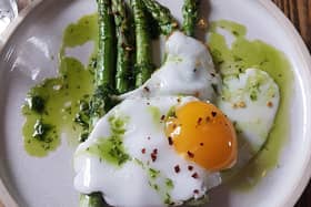 Salt cafe's egg and asparagus
