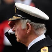 The Prince of Wales during the Remembrance Sunday service at the Cenotaph, in Whitehall, London. Picture date: Sunday November 14, 2021.