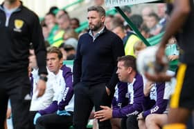 Hibs manager Lee Johnson faced calls to be sacked from supporters after the 3-2 home defeat to Livingston. (Photo by Simon Wootton / SNS Group)