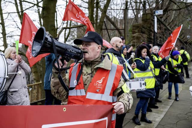 Striking Strathclyde University staff protest outside a graduation ceremony at Barony Hall in March this year. The Employment Rights Act 2025 simplifies balloting for industrial action (Picture: John Devlin)