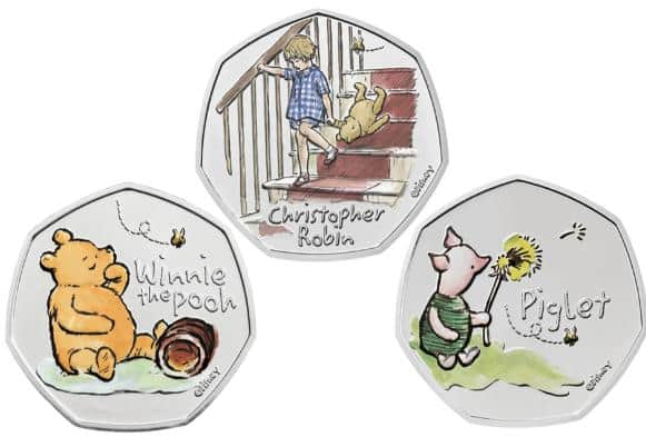 A new 50p coin depicting beloved children’s character Winnie the Pooh is now available in the UK, adding to the growing number of illustrated coins (Photo: Royal Mint)