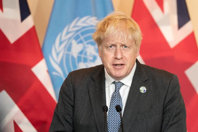 Prime Minister Boris Johnson addresses the media at the United Nations General Assembly after meeting with UN Secretary General, António Guterres in New York during his visit to the United States. Picture date: Monday September 20, 2021.