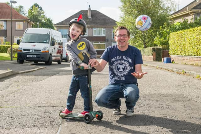 Thomas Lynch and his son Lewis age 6
PIC: Lesley Martin