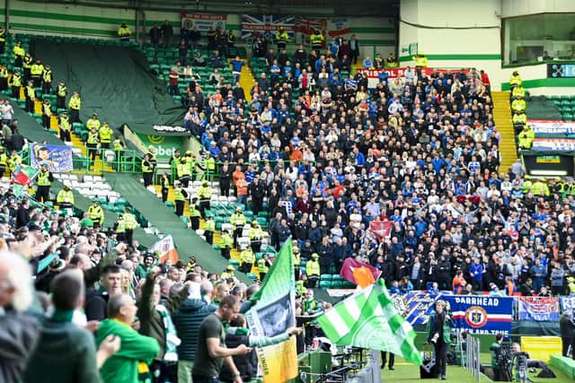 The chanting from sections of Celtic and Rangers fans during the Old Firm match at Celtic Park made for unpleasant listening.  (Photo by Rob Casey / SNS Group)