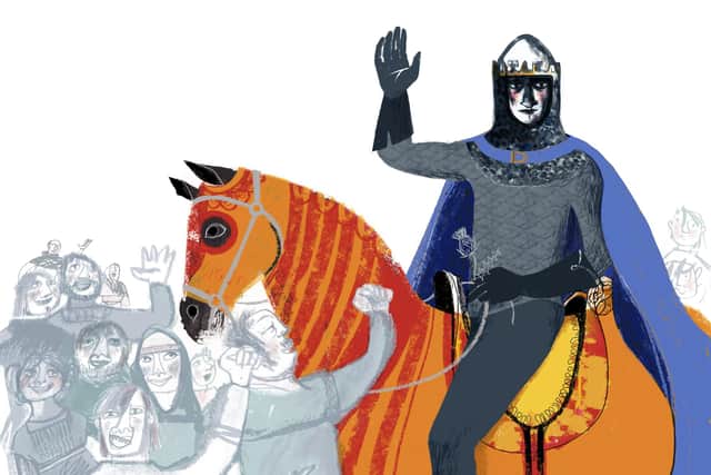 Jill Calder collaborated with James Robertson on a Robert the Bruce picture book.