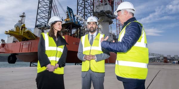 Humza Yousaf and Cabinet Secretary for Net Zero and Just Transition, Mairi McAllan, during a recent visit to the Port of Aberdeen (Picture: Michal Wachucik/PA)