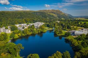 Drone shot of the University of Stirling campus