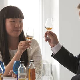Melodie Leung, Director at Zaha Hadid Architects, with Gregg Glass, Master Whisky Maker at The Dalmore