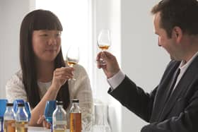 Melodie Leung, Director at Zaha Hadid Architects, with Gregg Glass, Master Whisky Maker at The Dalmore