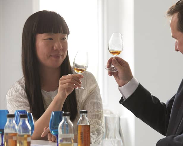 Melodie Leung, Director at Zaha Hadid Architects, with Gregg Glass, Master Whisky Maker at The Dalmore