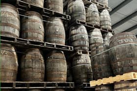 Some of the hundreds of casks stored on behalf of the firm's clients.