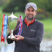 Richard Bland poses with the trophy after winning the Betfred British Masters hosted by Danny Willett at The Belfry. Picture: Richard Heathcote/Getty Images.