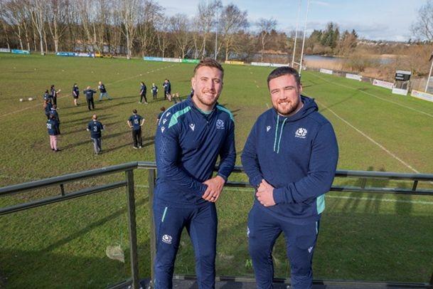 Matt & Zander Fagerson visit Strathmore Rugby Club with Scottish Gas
