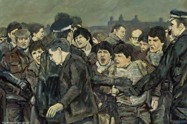 The Police and the Picket Line 1984, by Andrew Hay PIC: Courtesy of the Stirling Smith Art Gallery & Museum