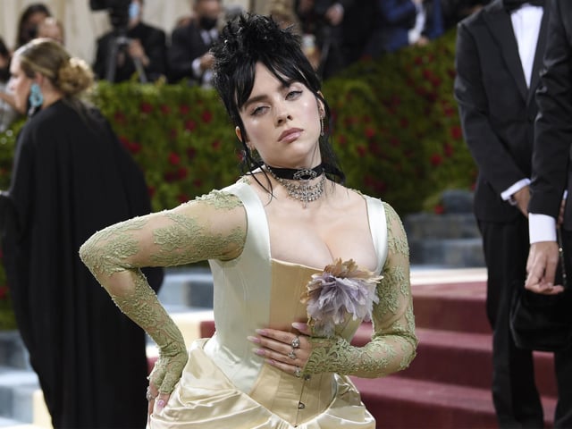 Billie Eilish attends The Metropolitan Museum of Art's Costume Institute benefit gala celebrating the opening of the "In America: An Anthology of Fashion" exhibition on Monday, May 2, 2022, in New York. (Photo by Evan Agostini/Invision/AP)