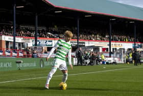 Kyogo Furuhashi in the sunshine at Dens Park in November 2021 - Celtic won 4-2 that afternoon and are unbeaten at the stadium since 1988 (Photo by Ross MacDonald / SNS Group)