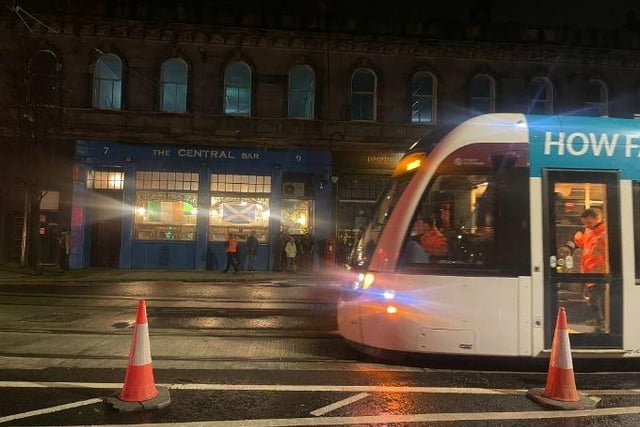 Late night testing of the Edinburgh Trams