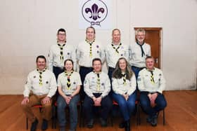Pictured some of the current Banchory Scout Leaders: Back: John Kennedy, Graham Bird, Will Richmond, Martin Pritchett. Front: Michael McCann, Louise Barnes, Mike Wilson (GSL), Heather Bagnall,
Alistair Blackwell