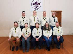 Pictured some of the current Banchory Scout Leaders: Back: John Kennedy, Graham Bird, Will Richmond, Martin Pritchett. Front: Michael McCann, Louise Barnes, Mike Wilson (GSL), Heather Bagnall,
Alistair Blackwell